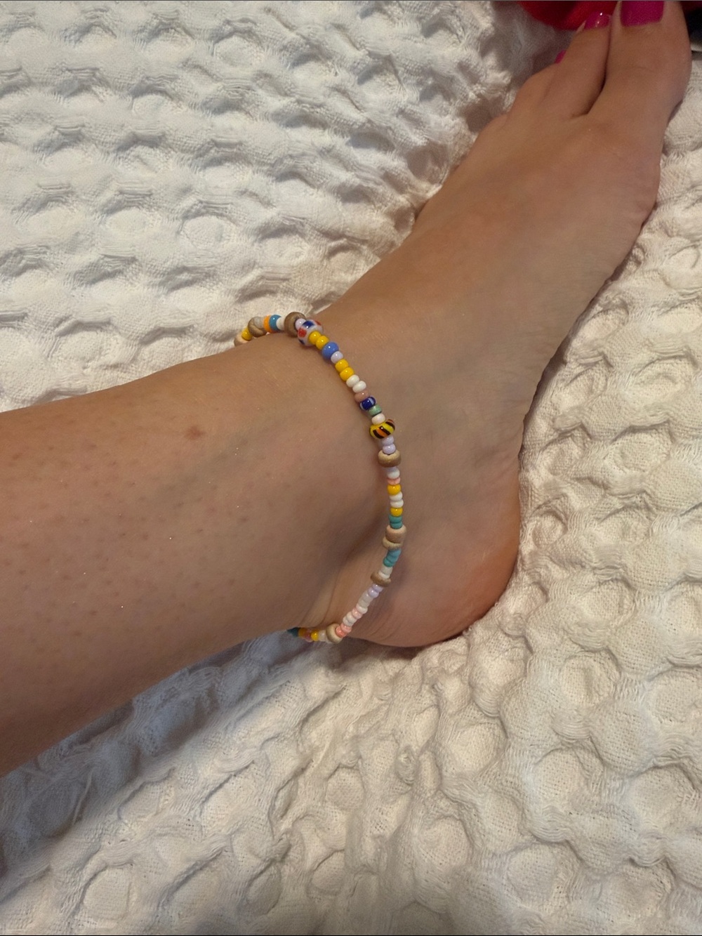 Handmade Multicolor Beaded Anklet
